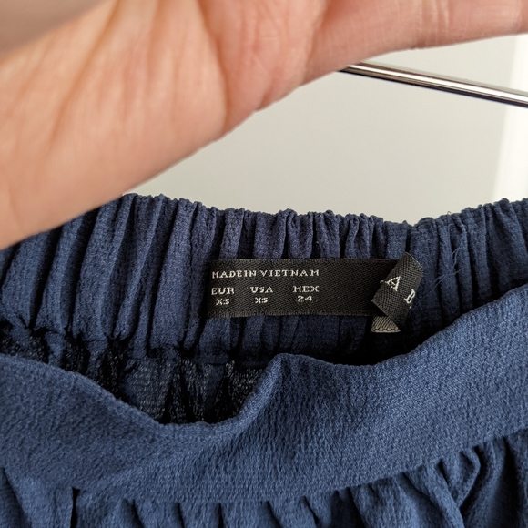 Zara Navy flounce midi shirt - Picture 4 of 4